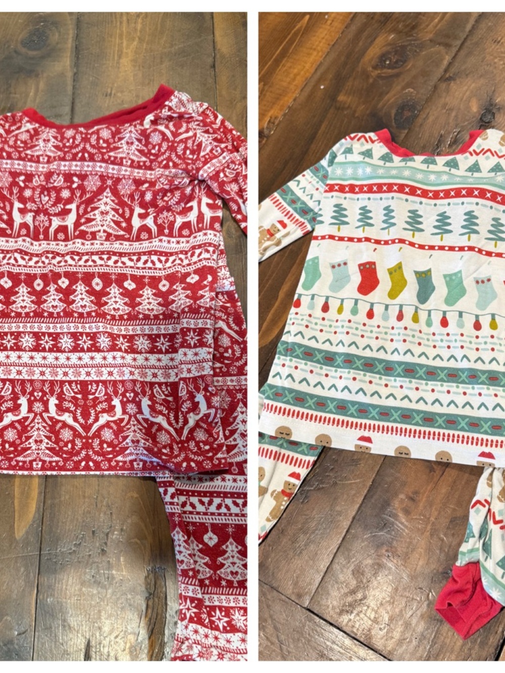 Little Sleepies Red and White Holiday Pajama Sets - SET OF TWO
